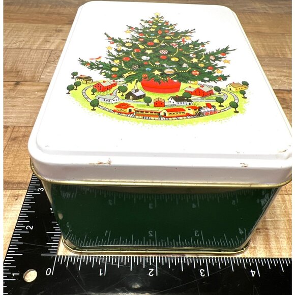 Set Of 2 Christmas Heritage By Pfaltzgraff Holiday Tins With Tree Green & White - Picture 10 of 11